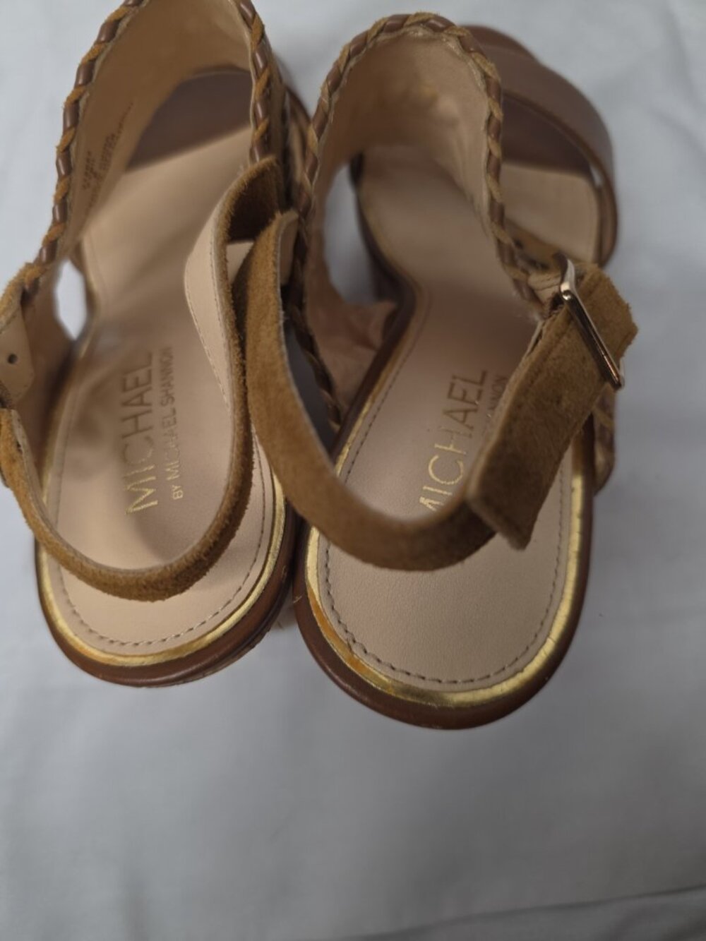 Michael Shannon Sybil leather and cork wedge sandals size 9 Good condition! - Picture 5 of 10